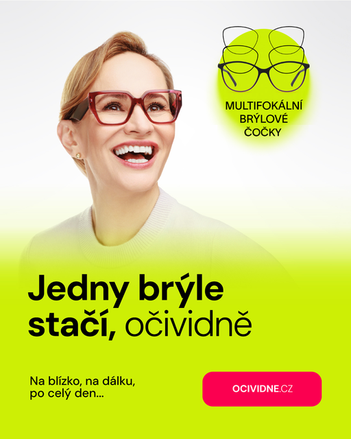 VYUŽIJTE NYNÍ SLEVU 50 % na multifokální brýlové čočky. AKCE PLATÍ do 30.9.2025. 